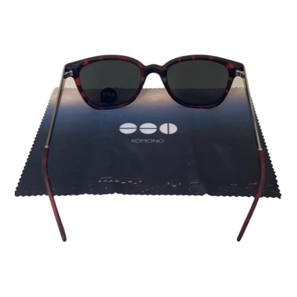 Komono Renee Sunglasses NEW burgundy silver metal arms main image 3